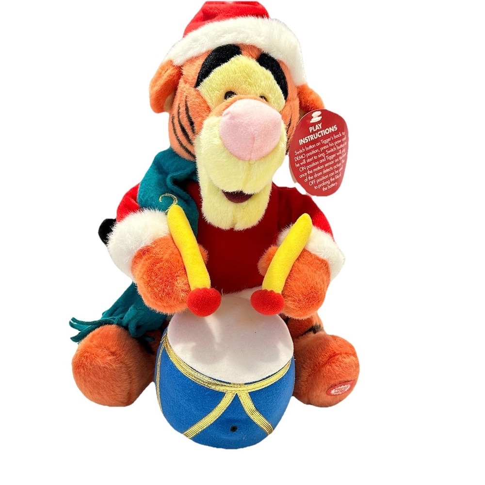 Disney Store Christmas Winnie Pooh TIGGER 2001 Scarf Plays We Wish You Merry Xms